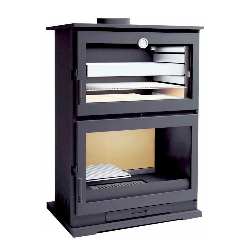 Poêle à bois CH-9 - ref 705C15 - Poêle avec très grand four inox - FM Calefaccion
