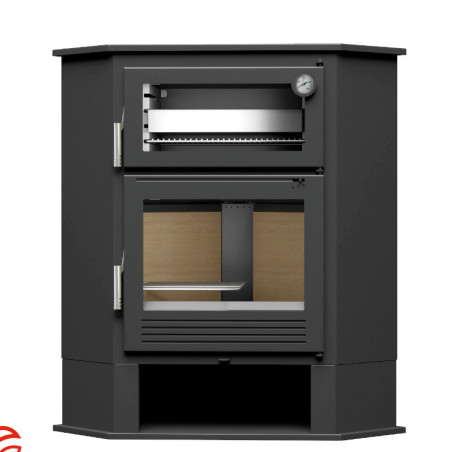 Poêle à bois CH-8 R - Ref 705C17 - Poêle d'angle avec four inox - FM Calefaccion