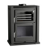 Poêle à bois HL-100 F - ref 706C05 - Poêle avec très grand four inox - Foyer fonte - Haut de gamme - FM Calefaccion