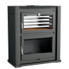 Poêle à bois HL-200 F - ref 706C07 - Poêle avec très grand four inox - Foyer fonte - Haut de gamme - FM Calefaccion