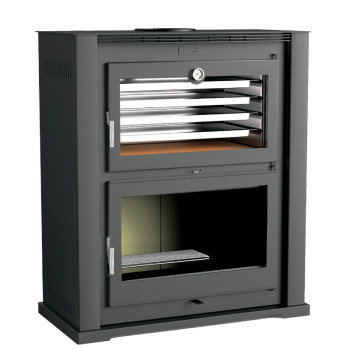 Poêle à bois HL-200 - ref 706C03 - Poêle avec très grand four inox - Foyer vermiculite - Haut de gamme - FM Calefaccion