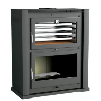 Poêle à bois HL-200 - ref 706C03 - Poêle avec très grand four inox - Foyer vermiculite - Haut de gamme - FM Calefaccion