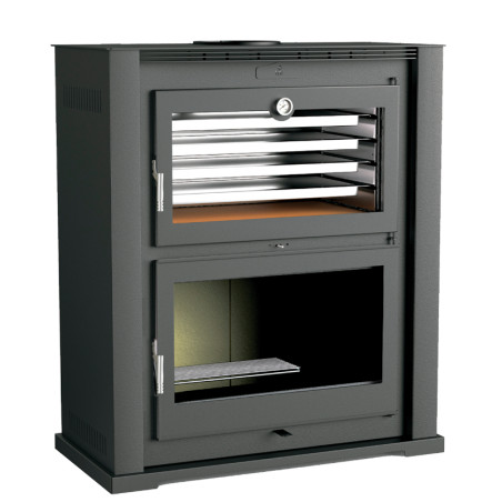Poêle à bois HL-200 - ref 706C03 - Poêle avec très grand four inox - Foyer vermiculite - Haut de gamme - FM Calefaccion