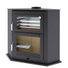 Poêle à bois HL-100 R - ref 706C09 - Poêle avec très grand four inox - Foyer vermiculite - Instillation en angle - Haut de gamme
