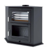 Poêle à bois HL-100 RF - ref 706C10 - Poêle avec très grand four inox - Foyer fonte - Instillation en angle Haut de gamme