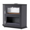 Poêle à bois HL-200 RF - ref 706C12 - Poêle avec très grand four inox - Foyer Fonte - Haut de gamme - installation en angle