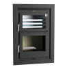 Poêle à bois à encastrer HLI-100 - ref 706C02 - Poêle avec très grand four inox - Foyer vermiculite - Haut de gamme