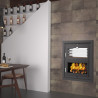 Poêle à bois à encastrer HLI-100 - ref 706C02 - Poêle avec très grand four inox - Foyer vermiculite - Haut de gamme