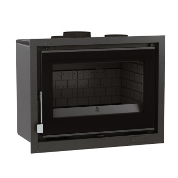 Insert à bois  IT-170 K - ref 702C15 - 70 cm - 12 à 17 kW -  Foyer fonte - Verre sérigraphié - FM Calefaccion