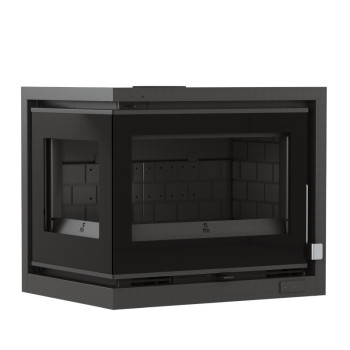 Insert à bois  IT-172 IFK - ref 702C33 - 70 cm - 12 à 17 kW -  Foyer fonte - Deux côtés vitrés - FM Calefaccion