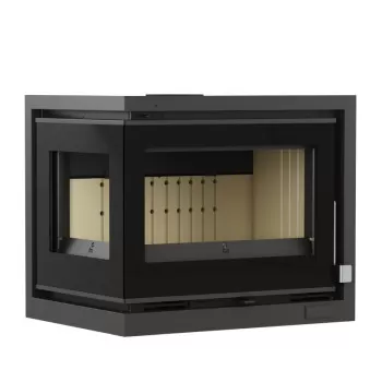 Insert à bois  IT-172 IK - ref 702C31 - 70 cm - 12 à 17 kW -  Foyer vermiculite deux côtés vitrés - FM Calefaccion