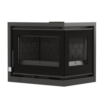 Insert à bois  IT-172 DK - ref 702C29 - 70 cm - 12 à 17 kW -  Foyer fonte - Deux côtés vitrés - FM Calefaccion