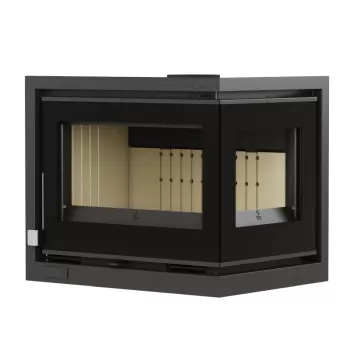 Insert à bois  IT-172 DK - ref 702C27 - 70 cm - 12 à 17 kW -  Foyer vermiculite - Deux côtés vitrés - FM Calefaccion