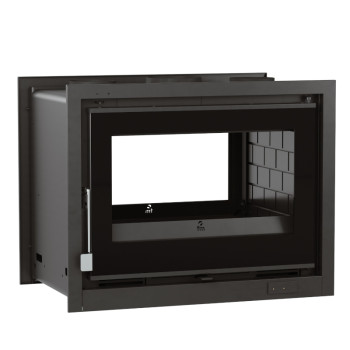 Insert à bois  IT-172 FK - ref 702C66 - 70 cm - 12 à 17 kW -  Foyer fonte - Double face - Double porte - FM Calefaccion