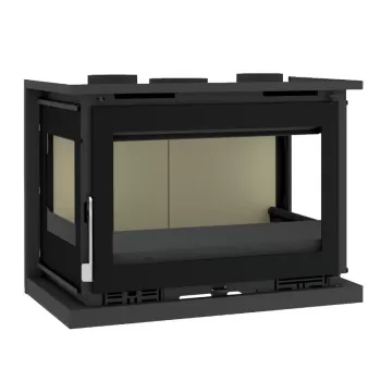 Insert à bois  IT-173 K - ref 702C35 - 70 cm - 12 à 17 kW -  Foyer vermiculite - Trois côtés vitrés -  FM Calefaccion