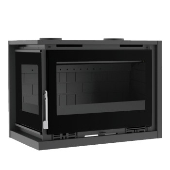 Insert à bois  IT-182 IFK - ref 702C45 - 80 cm - 12.5 à 18 kW -  Foyer fonte - Deux côtés vitrés - FM Calefaccion