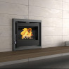 Insert à bois compact IT-165 F - Ref 702C10 - 12.6 à 17 kW - Foyer en fonte - Turbo - Exemple d'intégration