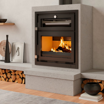 Insert à bois compact I-700 H et IT-170 H - Ref 702C72 - 12.6 à 17 kW -insert avec four - Exemple d'installation