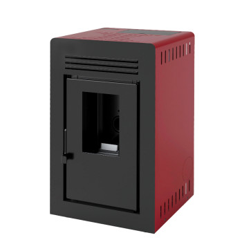 Poêle à granulés BP-CH1 - ref 707C13 - Coloris rouge - Compact et puissance intermédiaire - FM Calefaccion