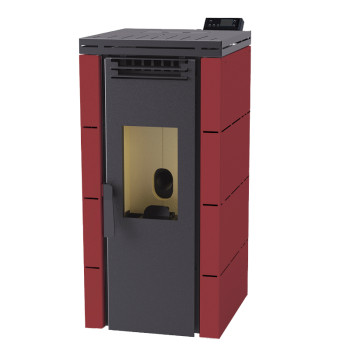 Poêle à granulés BP-100 - Ref 707C15 - Coloris rouge - 8.5 Kw - FM Calefaccion