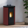 Poêle à granulés BP-100 C - Ref  707C56 Coloris rouge - 8.5 Kw - Exemple d'installation