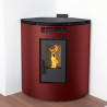 Poêle à granulés BP-100 C - Ref  707C19 - Coloris rouge -  Poêle d'angle - 8.5 Kw - FM Calefaccion