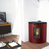 Poêle à granulés BP-100 C - Ref  707C03 - Coloris rouge -  Poêle d'angle - 8.5 Kw - Exemple d'installation
