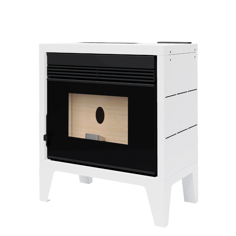 Poêle à granulés BP-170 K - Ref  707C43 - Coloris blanc - canalisable - 9.9 Kw - FM Calefaccion
