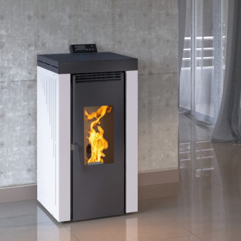 Poêle à granulés BP-200 - Ref 707C34 - Coloris blanc - 9.9 Kw - Image ambiance
