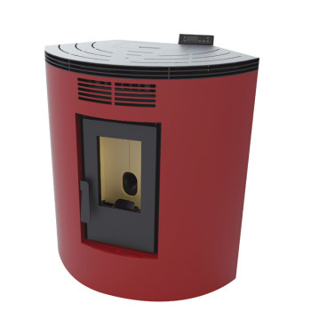 Poêle à granulés BP-100 C - Ref  707C19 - Coloris rouge -  Poêle d'angle - 8.5 Kw - FM Calefaccion