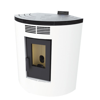 Poêle à granulés BP-100 C - Ref  707C03 - Coloris blanc -  Poêle d'angle - 8.5 Kw - FM Calefaccion