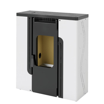Poêle à granulés BP-402 - ref 713C28 - Canalisable - flat - Coloris blanc et noir - FM Calefaccion