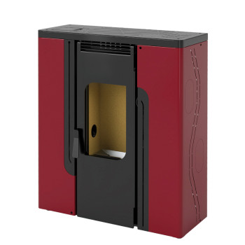 Poêle à granulés BP-402 - ref 713C30 - Canalisable - flat - Coloris rouge et noir  - FM Calefaccion