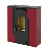 Poêle à granulés BP-402 - ref 713C30 - Canalisable - flat - Coloris rouge et noir  - FM Calefaccion
