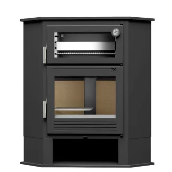 Poêle à bois CH-8 R - Ref 705C17 - Poêle d'angle avec four inox - FM Calefaccion