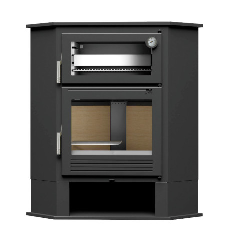 Poêle à bois CH-8 R - Ref 705C17 - Poêle d'angle avec four inox - FM Calefaccion Poêle à bois CH-8 R - Ref 705C17 - Poêle d'angle avec four inox - FM Calefaccion