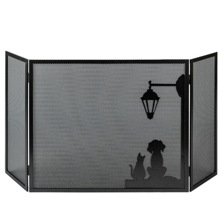 Pare-feu pour cheminée - 3 volets -  CHAT ET CHIEN - PS862 - Laferrotecnica