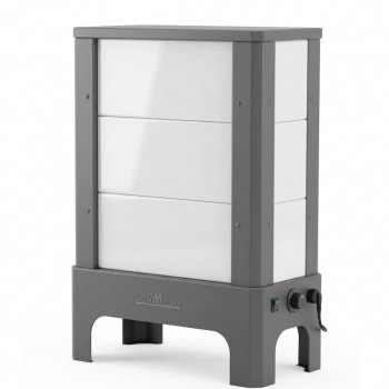 Poêle radiant électrique E30 S La Valmarecchia en céramique blanche et cadre acier noir