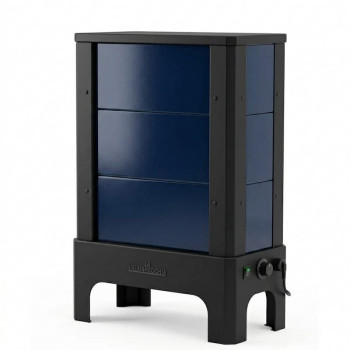 Poêle radiant électrique E30 S La Valmarecchia en céramique bleu et cadre acier noir