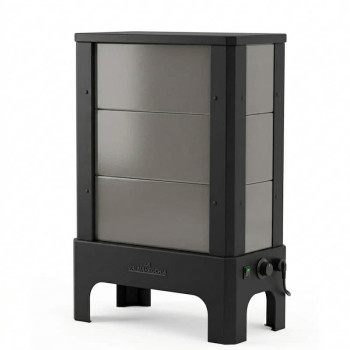Poêle radiant électrique E30 S La Valmarecchia en céramique gris et cadre acier noir