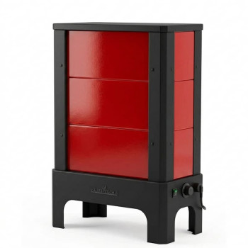 Poêle radiant électrique E30 S La Valmarecchia en céramique rouge Ferrari et cadre acier noir