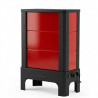 Poêle radiant électrique E30 S La Valmarecchia en céramique rouge Ferrari et cadre acier noir