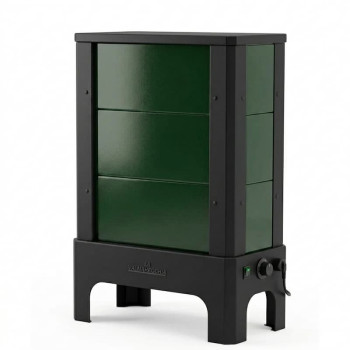 Poêle radiant électrique E30 S La Valmarecchia en céramique vert et cadre acier noir
