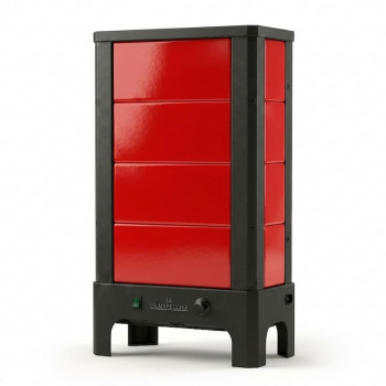 Poêle radiant électrique E40 S La Valmarecchia en céramique rouge Ferrari et cadre acier noir