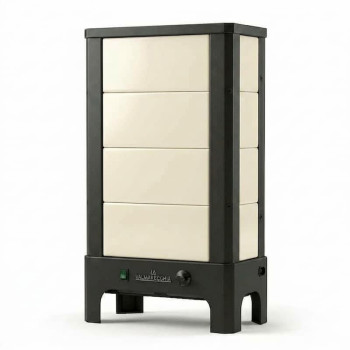 Poêle radiant électrique E40 S La Valmarecchia en céramique ivoire et cadre acier noir