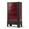 Poêle radiant électrique E40 S La Valmarecchia en céramique bordeaux et cadre acier noir
