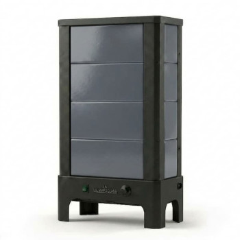 Poêle radiant électrique E40 S La Valmarecchia en céramique gris et cadre acier noir