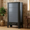 Poêle radiant électrique E40 S La Valmarecchia en céramique gris dans un intérieur moderne