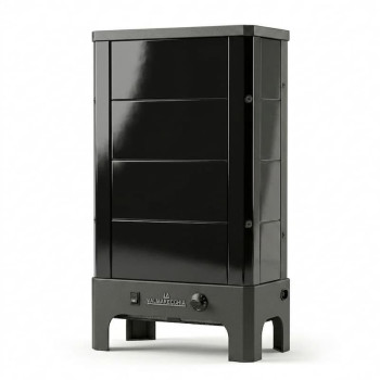 oêle radiant électrique E40 SL La Valmarecchia en céramique noir — habillage majolique intégral