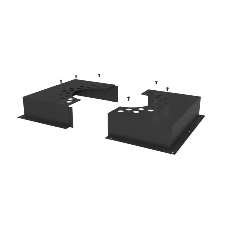 Support plancher habillage conduit Dixneuf deux demi-coques assemblage par visserie finition noire